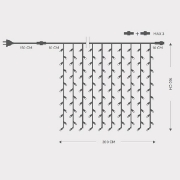 Imagine Perdea cu 200 LED-uri albe de 5mm, 100x200 cm cablu verde, IP65