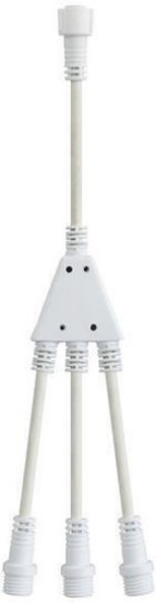 Imagine Conector tip 1 la 3 , cu cablu din cauciuc alb la intervale de 10 cm, IP65