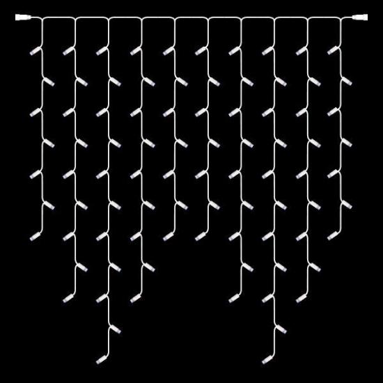 Imagine Ghirlandă 86 LED-uri de 5 mm lumina albă, cablu de cauciuc alb, IP65 (fără ștecher)