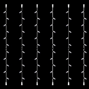 Imagine Șir luminos, 20 LED-uri albe, cablu de cauciuc alb, 6 buc/set, 2 conectori, IP65 