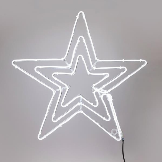 Imagine Stea triplă,  LED  neon 5 m, conexiune dublă, lumină albă, 60x60 cm, IP44