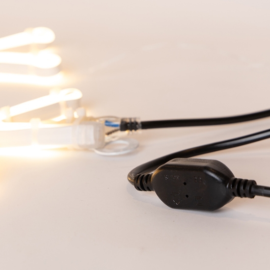 Imagine Fulg de nea LED  neon 5 m, conexiune dublă, lumină alb caldă, 59x50 cm, IP44