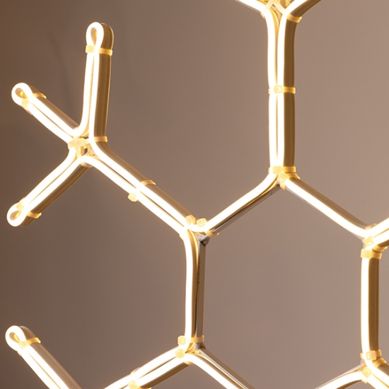 Imagine Fulg de nea LED  neon 5 m, conexiune dublă, lumină alb caldă, 59x50 cm, IP44