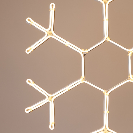 Imagine Fulg de nea LED  neon 5 m, conexiune dublă, lumină alb caldă, 59x50 cm, IP44