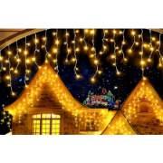 Imagine Ghirlanda extensibila 100 LED Alb Cald cu Cablu Negru 2x1m 