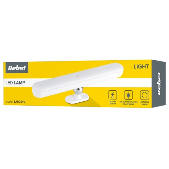 Imagine Lampa LED rotativă cu senzor de mișcare și acumulator Rebel ZAR0549