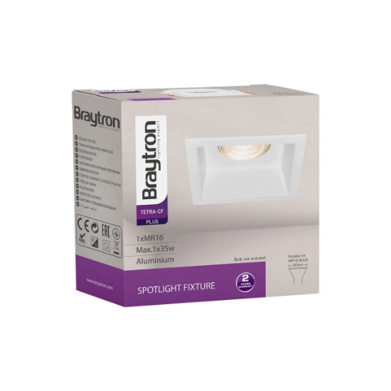 Imagine Carcasă albă pătrată pentru GU10/GU5.3 Tetra-CF