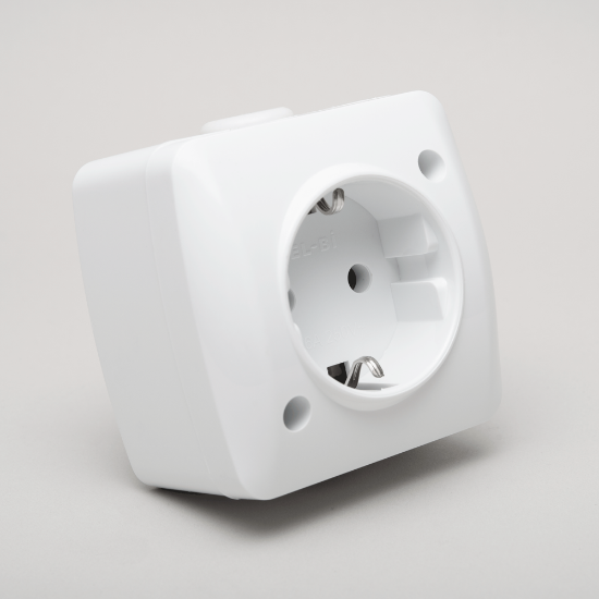 Imagine Priză simplă cu CP PT Alsu Alb