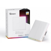 Imagine Intrerupator Smart Sonoff T5-2C-86 WiFi cu Full Touch (2 canale), Lumina LED 5A/1200W