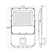 Imagine Proiector LED PF 50W 3IN1 cu Senzor 5500LM cu Lentilă 90° IP65 Gri BR-BT65-25082