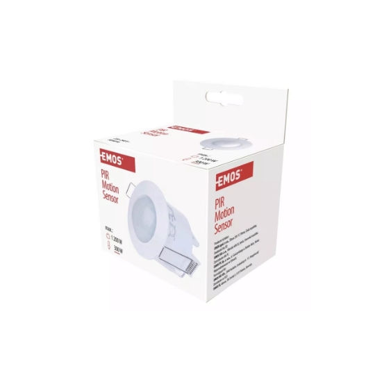 Imagine Senzor de mișcare EMOS PIR 360° 1200W Alb IP20