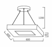 Imagine Plafonieră LED suspendată 45W 3000/4000/6500K Negru Blade SQR BR-BH16-07281