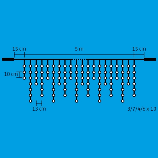 Imagine Ghirlanda led tip sloi gheata, 5M/200LED inseriabil, Alb Cald