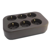 Imagine Prelungitor fără fir 6 prize fără întrerupător 16A 250V negru