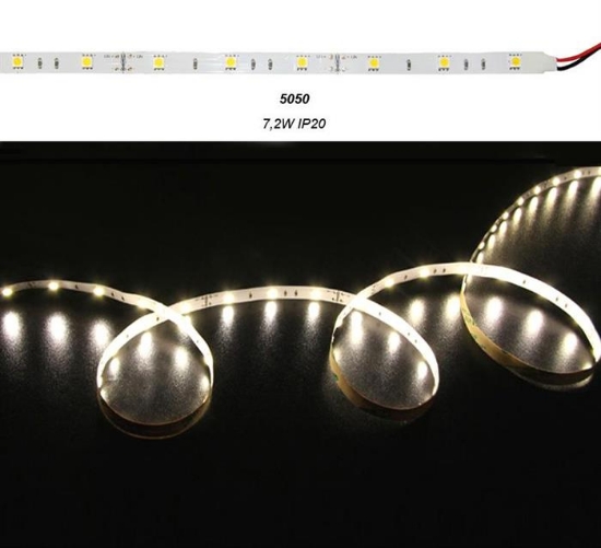 Imagine Bandă LED 7.2W 12V IP20 Lumină Caldă 30LED/m 05-080/cald