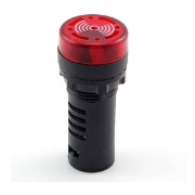 Imagine Lampa de semnalizare cu flash și buzzer 230V AC, diametru 22mm, roșie