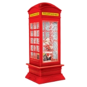 Imagine Decorațiune Crăciun iluminată model cabină telefonică 105x105x260mm