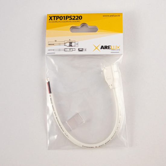 Imagine Element de alimentare etanș pentru bandă LED Arelux Xtap XTP01PS220, 216 mm, IP65