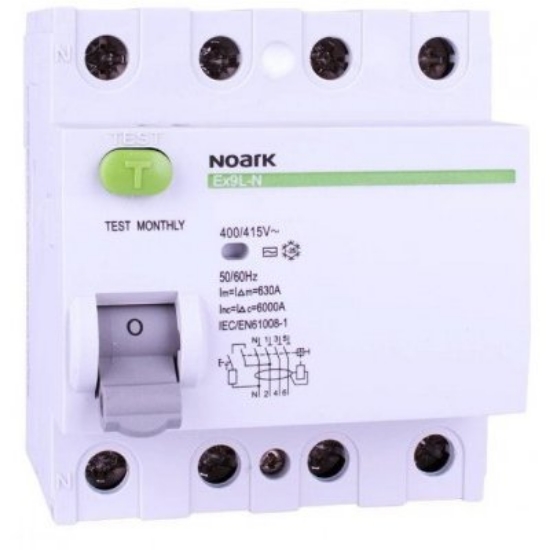 Imagine Siguranță diferențială Noark Ex9L-N 4P 40A 30mA 6kA Tip AC 108332