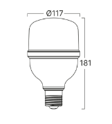 Imagine Bec LED 40W T120 E27 6500K Brayton BR-40W
