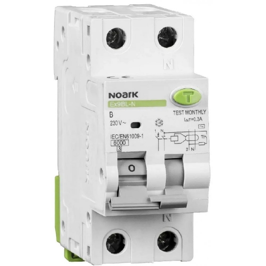 Imagine Întrerupător diferențial 1P+N 30mA 20A Ex9CBL-N 1PN