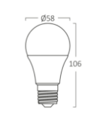 Imagine Bec LED 9W E27 A60 806lm 6500K lumină rece - BR-9W.6