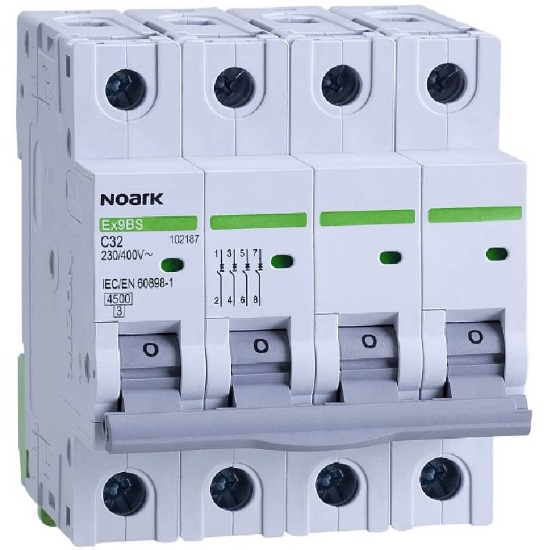 Imagine Siguranță automată 3P+N 40A 4,5kA caracteristică C Noark Ex9BS