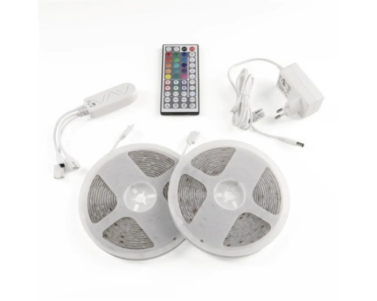 Imagine Bandă LED AVIDE 12V 22W RGB 2x5m cu control muzical și telecomandă