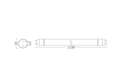 Imagine Tub LED 1200mm 18W 1800lm 6500K T8 Alb 2Cap BR-BA52-01283