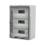 Imagine Cutie modulară IP65 din ABS gri cu ușă transparentă, 3 x 12 module, 350x500x190 mm