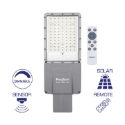 Imagine Lampă Stradală cu LED ST02 Solar cu Senzor și Telecomandă, Dimabilă BR-BT43-29432