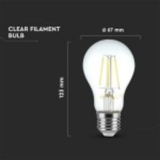 Imagine Bec LED Filament A67 E27 8W Lumină Rece VTAC 4409