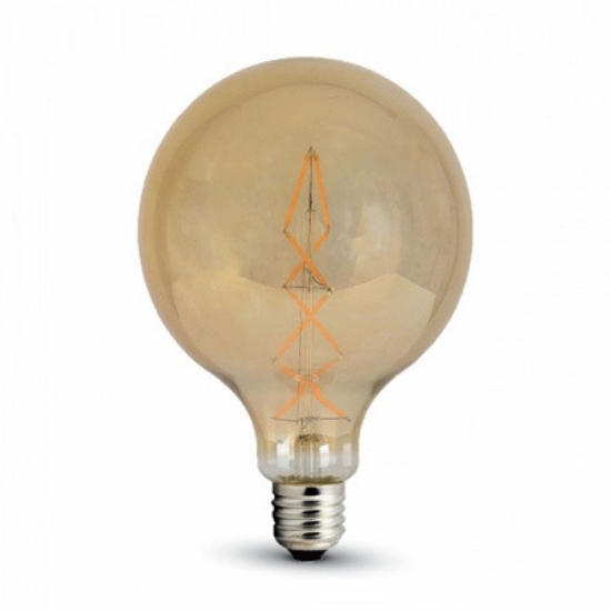 Imagine Bec LED G125 E27 8W cu filament 2200K alb cald