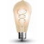Imagine Bec LED ST64 E27 5W cu filament, reglabil 2200K alb cald