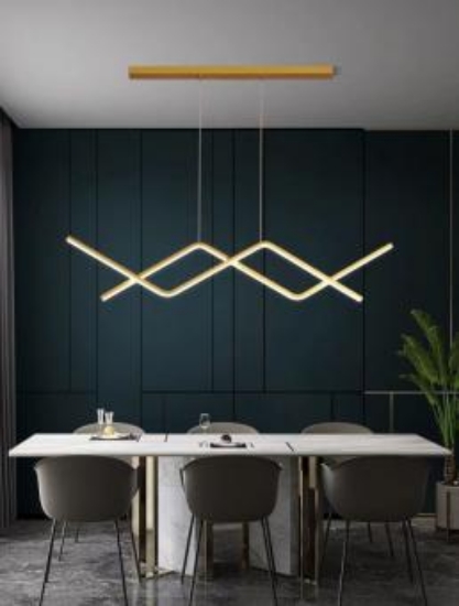 Imagine LUSTRA LED SUSPENDATA CU TELECOMANDA 3 FUNCTII GOLD 56W (II3288)