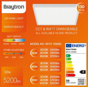 Imagine Panou LED Aplicabil Backlite SRC 50W 600x600 Alb 3in1 Braytron BP25-56680