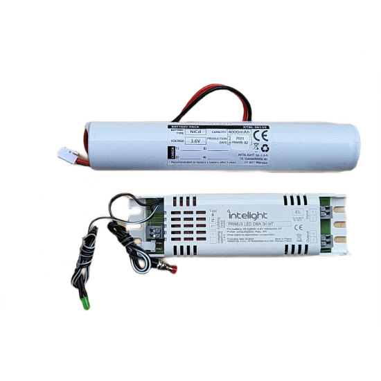 Imagine Kit de urgență D9/A 1-3 ore pentru tuburi LED sau corpuri LED cu alimentare la 220VAC, baterie 3.6V 4000mAh