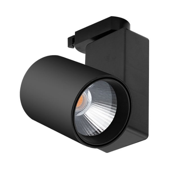 Imagine Spot LED pe șină, 30W, lumină caldă (3000K), 2600 lm, negru, Braytron Plus