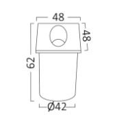 Imagine Corp de iluminat LED încastrat, pătrat, negru, 2W, 3000K, IP65