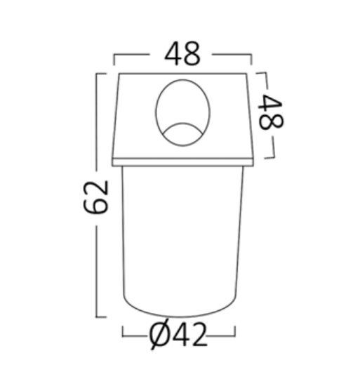 Imagine Corp de iluminat LED încastrat, pătrat, negru, 2W, 3000K, IP65