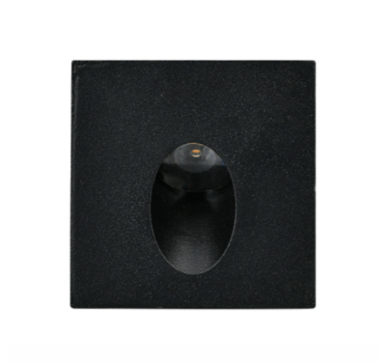 Imagine Corp de iluminat LED încastrat, pătrat, negru, 2W, 3000K, IP65