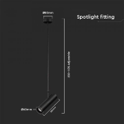 Imagine Suspensie V-TAC 7573, 1 x GU10, neagră, modernă