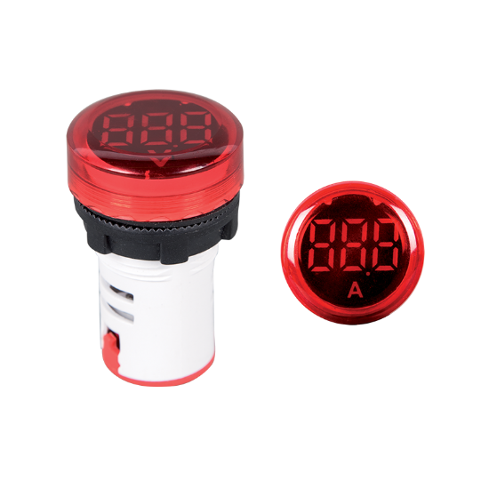 Imagine Ampermetru Digital Ø22-100A 380V AC-IP65 Roșu 32-3801