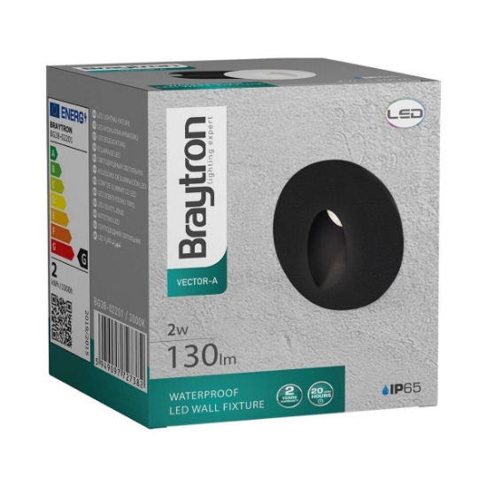 Imagine Corp de iluminat LED 2W 130lm 3000K VECTOR-A RND Negru IP65