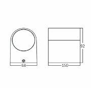 Imagine Corp de perete rotund gri cu dulie 2xGU10