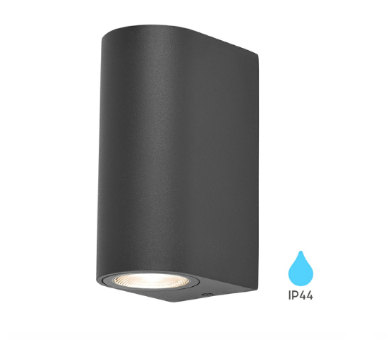 Imagine Corp de perete rotund gri cu dulie 2xGU10