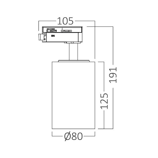 Imagine Spot LED pe șină P30, Negru, 3 în 1, 30W, 2960lm, Monofazic BR-BD40-00681