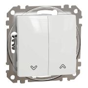 Imagine Intrerupator alb, curent nominal, pentru jaluzele, blocare electrica, 10 AX, tensiune 250 V AC Sedna SDD111104