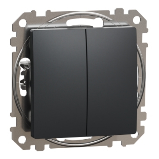 Imagine Intrerupator dublu cap scara, Schneider, SDD114108, Sedna Design, antracit