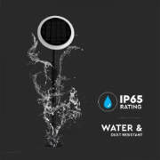 Imagine Stâlpișor LED Solar de Grădină 8W cu Senzor de Lumină, Înălțime Reglabilă, Corp Alb/Negru, IP65 VTAC 6669